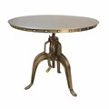Carolina Chair & Table Mundra Adjustable Crank Table Antique Nickle CT3636RT-ANCK